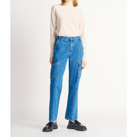 NEW DEX ribbed mockneck knit top in sandstone - Picture 3 of 3